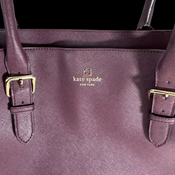 Kate Spade Cove Street Ariel 100% Cow Leather Mahogany Plum Tote *SEE NOTES* - Picture 3 of 12